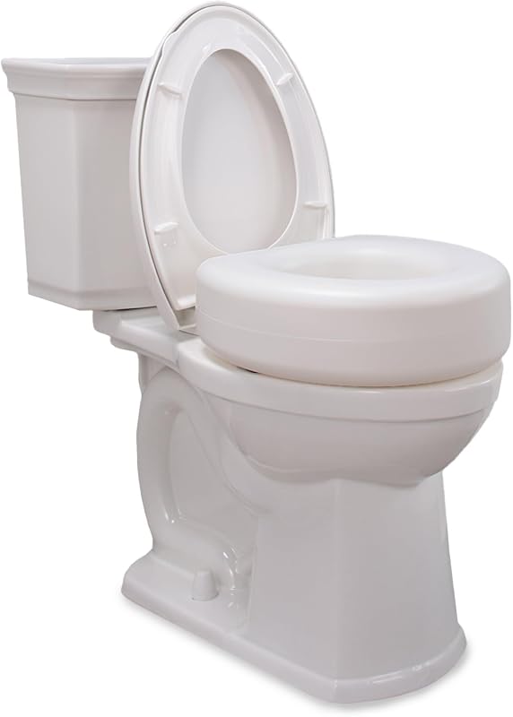 AquaSense 4-Inch Portable Elevated Toilet Seat Riser Designed for Enha